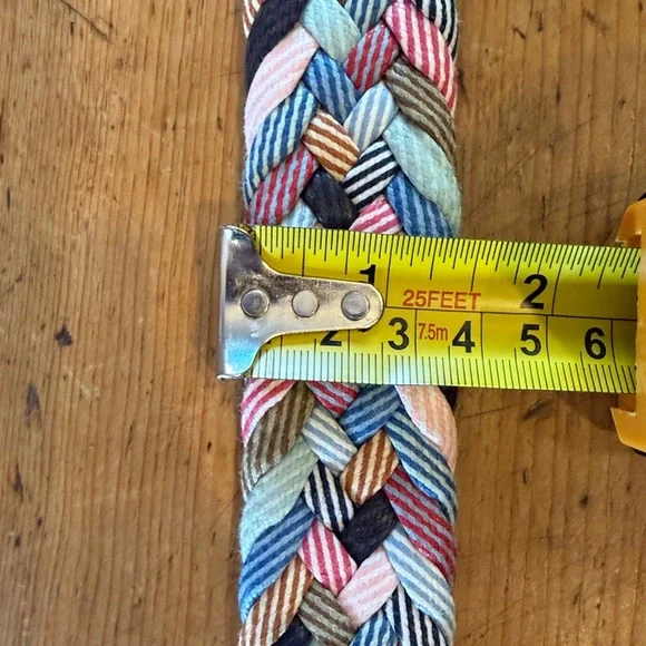 Peter Millar braided cotton/leather belt made in Italy